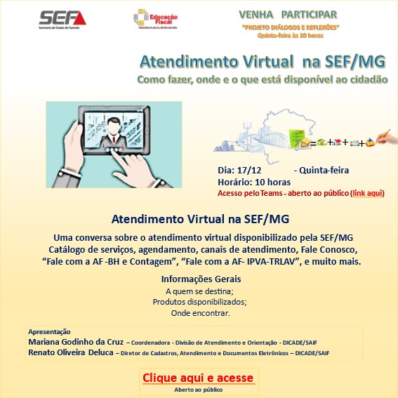 Convite LIve Atendimento Virtual SEF 17dez2020_V3