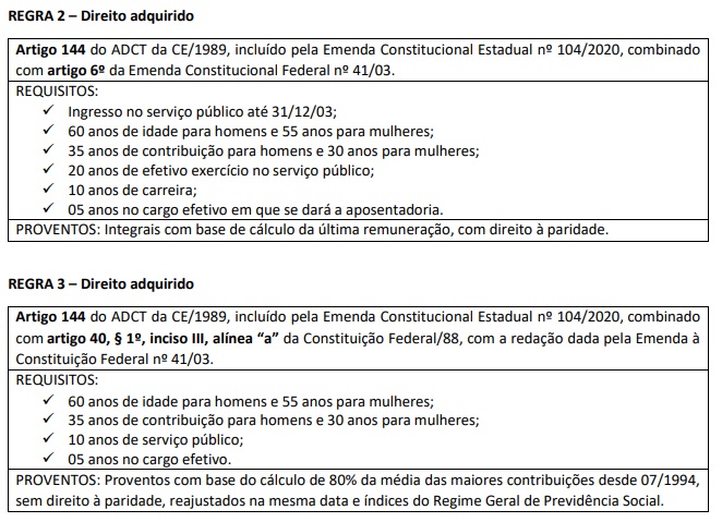 regra 2 e 3 - direito adquirido