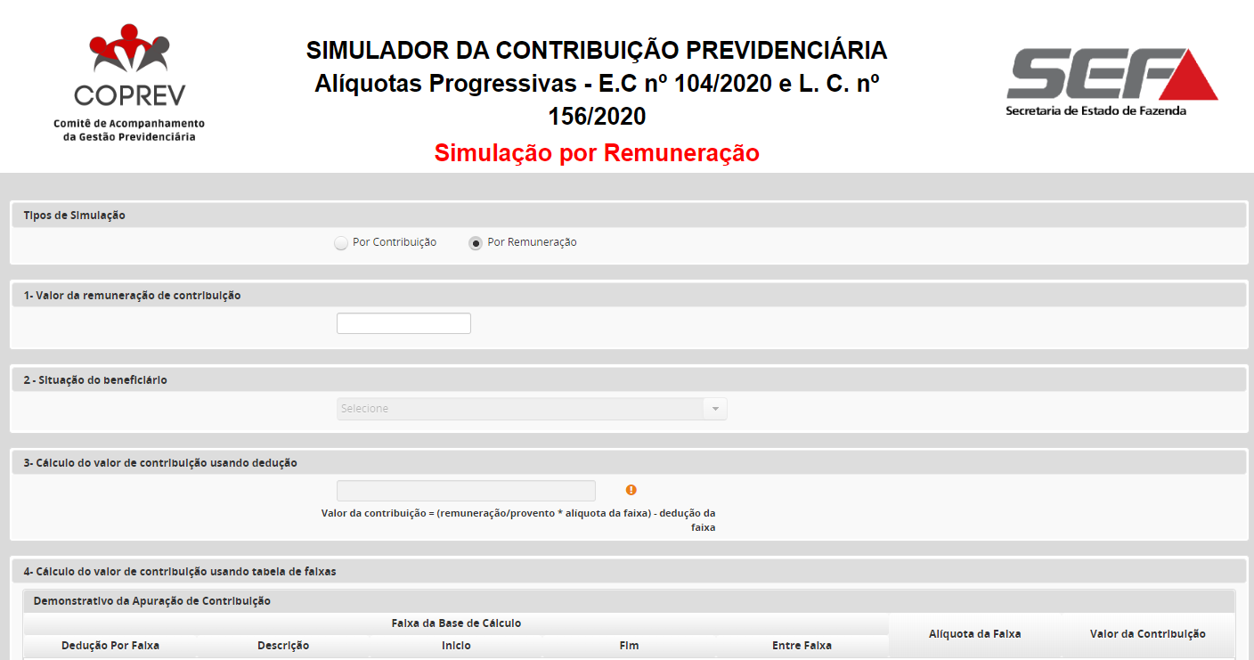 Simulador de contribuição